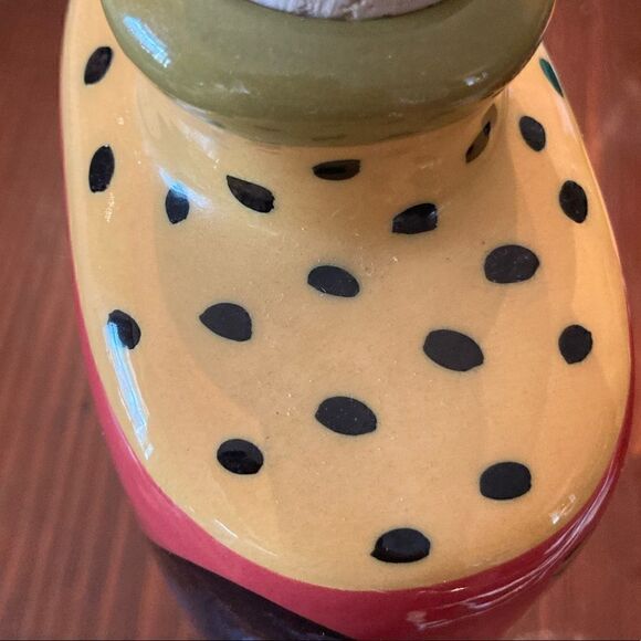 Droll Designs Eggplant/Carrot Collection Ceramic Olive Oil Jar with Cork - Picture 3 of 11